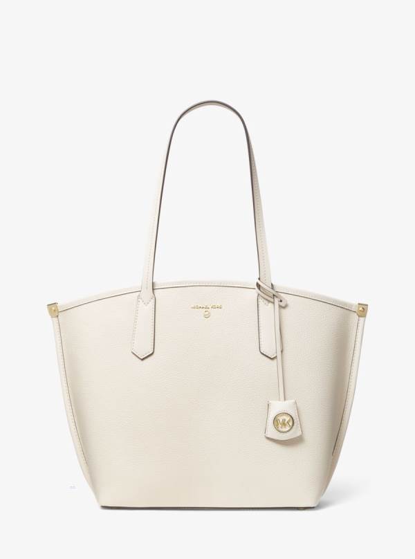 Damske Prenosná Taška Michael Kors Jane Large Pebbled Leather Krém - Kabelky Michael Kors Vypredaj | NDSQZ-4257